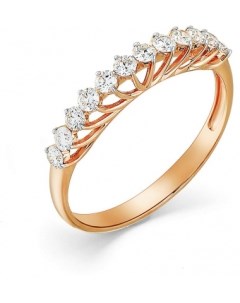 Кольцо с 12 бриллиантами из красного золота Мастер бриллиант