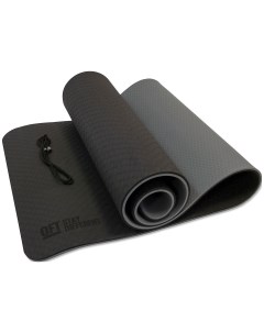 Коврик для йоги 10 мм двухслойный TPE черно серый Original fittools