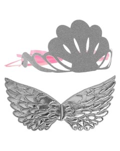 Карнавальный набор Великолепие 2 предмета крылья корона цвет серебро Nnb