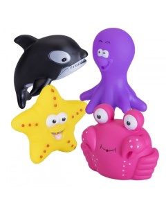 Набор игрушек для ванны Морские животные 4 шт Курносики