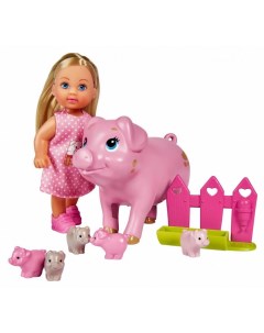 Кукла Еви со свинкой и поросятами 12 см Simba