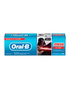 Детская зубная паста Junior Дисней Звездные Войны от 6 лет Мягкий мятный вкус 75 мл Oral-b