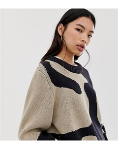 Жаккардовый свитер с черной и коричневой отделкой Mae Weekday