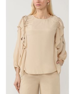Блуза из вискозы и шелка с оборками See by chloe