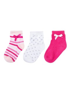 Носки детские трикотажные для девочек 3 пары в комплекте Playtoday newborn