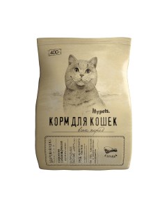 Корм для кошек с курицей сух 400г Mypets