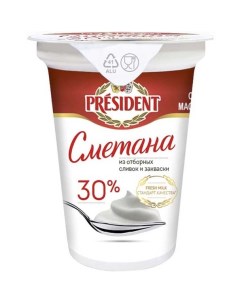 Сметана 30 350 г President