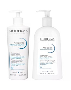 Набор для сухой кожи тела бальзам 500 мл гель 500 мл Atoderm Bioderma