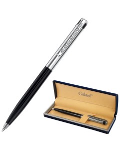 Ручка подарочная шариковая Actus корпус серебристый с черным детали хром узел 0 7 мм синяя 143518 Галант