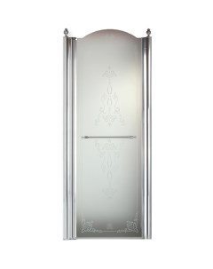 Душевая дверь Diadema 80 L 22718 профиль Хром стекло прозрачное с декором Migliore