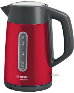 Чайник электрический TWK4P434 2400 Вт красный 1 7 л нержавеющая сталь Bosch