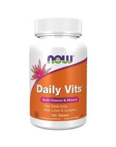 Мультивитаминный комплекс Daily Vits 100 таблеток х 1252 мг Витамины и минералы Now foods