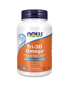 Комплекс Tri 3D Omega 90 капсул х 1562 мг Жирные кислоты Now foods