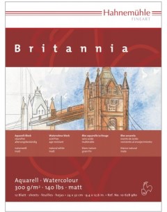 Альбом склейка для акварели Hahnemuhle Britannia 24x32 см 12 л 300 г среднее зерно целлюлоза 100 Hahnemuhle fineart