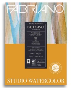 Альбом склейка для акварели Watercolour studio Satin 20 3x25 4 см 12 л 300 г Fabriano
