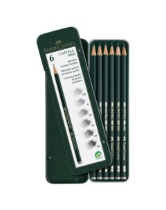 Набор карандашей чернографитных Faber castell CASTELL 9000 6 шт HB 8B в металл коробке Faber–сastell