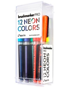 Набор маркер кистей Brushmarker Pro Неоновые цвета 12 цв Karin