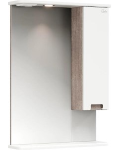Зеркало шкаф Харпер 58 R с подсветкой белый мешковина 205849 Onika