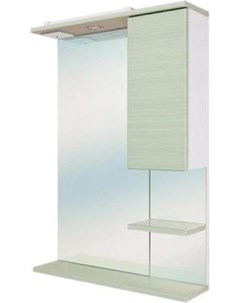Зеркало шкаф Элита 60 R с подсветкой белый зеленый Onika