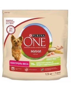 Сухой корм для собак с индейкой и рисом 1 5 кг Purina one