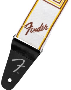 Ремни для гитар Weighless 2 Monogrammed Strap White Brown Yellow Fender