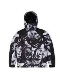 Толстовка с капюшоном Neon Cat Puffer Jacket Black 2023 Ripndip