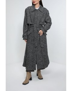 Шерстяное пальто с узором елочка Jijil