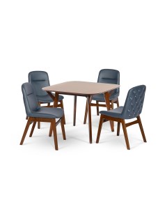 Комплект обеденный стол terong арт lwm tr 10108hlv32 4 кресла bangi navy blue арт lw1813 b коричневы Ecodesign