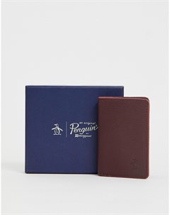 Коричневая кожаная визитница Original penguin