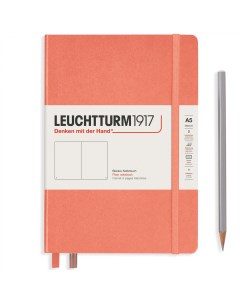 Записная книжка нелинованная Leuchtturm A5 251 стр твердая обложка персиковая Leuchtturm1917