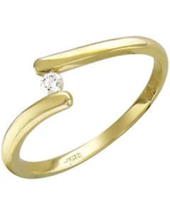 Кольцо с бриллиантом из желтого золота Эстет