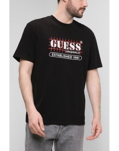 Хлопковая футболка с фирменным принтом Guess
