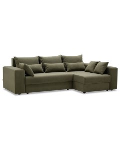 Угловой диван кровать Каприо правый Ткань Велюр Ultra cedar серый 200x140 Орматек