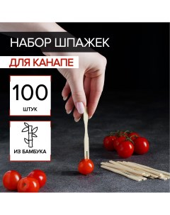 Шпажки для канапе из бамбука 100 шт Доляна