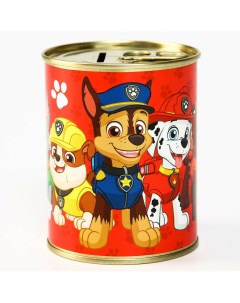 Копилка металлическая 9 5 см х 7 5 см х 7 5 см Paw patrol