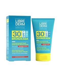 Солнцезащитный крем SPF30 с Омега 3 6 9 и термальной водой BRONZEADA Librederm