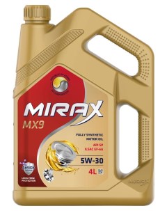 Масло моторное синтетическое MX9 5W 30 GF 6A SP 4 л Mirax
