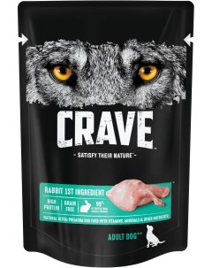 Полнорационный консервированный корм для взрослых собак всех пород с кроликом 85 г Crave