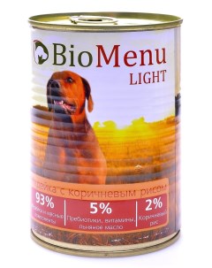 Консервы для собак низкокалорийные с индейкой и коричневым рисом 100 г Biomenu