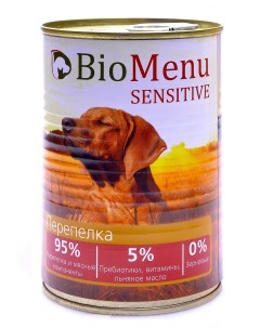 Гипоаллергенные консервы для собак перепелка 410 г Biomenu