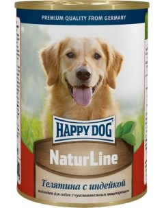 Кусочки в фарше для собак телятина с индейкой 410 г Happy dog