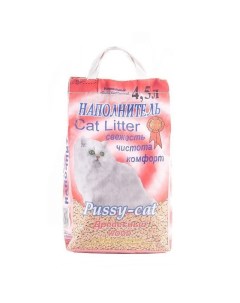 Древесный впитывающий наполнитель для кошек 4 5 л Pussy-cat