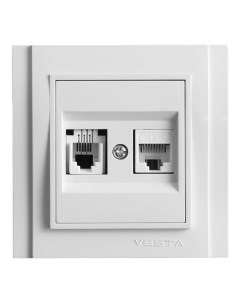 Розетка LAN телефонная Verona белый FRZ00020104BEL Vesta electric