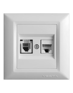 Розетка LAN телефонная Roma белый FRZ00010204BEL Vesta electric