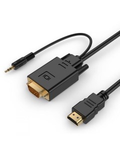 Кабель интерфейсный HDMI VGA FL C HM VGAM 1 8M 1 8 м 1920х1080 черный разъемы HDMI A male VGA male m Filum