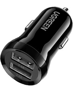 Зарядное устройство автомобильное ED018 50875_ dual USB Type A цвет черный Ugreen