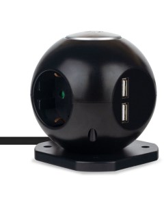 Сетевой фильтр NEO SPHERUM Black PSE 005 3500Вт евровилка 2 USB 5В 2 1А 3 евровилка 220В 16А заземле Rombica