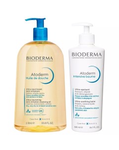 Набор бальзам Intensive 500 мл масло для душа 1 л Bioderma