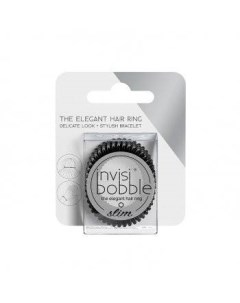 Slim True Black Резинка браслет для волос с подвесом Invisibobble