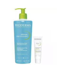 Набор для увлажнения жирной кожи крем 40 мл гель 500 мл Bioderma